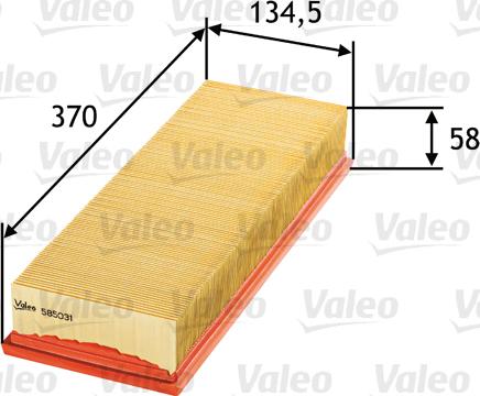 Valeo 585031 - Повітряний фільтр avtolavka.club