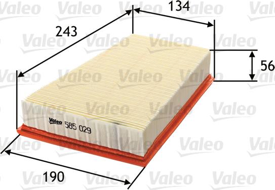 Valeo 585029 - Повітряний фільтр avtolavka.club