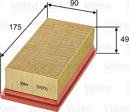 Valeo 585105 - Повітряний фільтр avtolavka.club