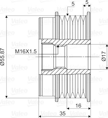 Valeo 588051 - Ремінний шків, генератор avtolavka.club