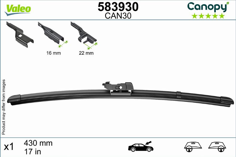 Valeo 583930 - Щітка склоочисника avtolavka.club