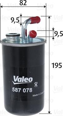 Valeo 587078 - Паливний фільтр avtolavka.club
