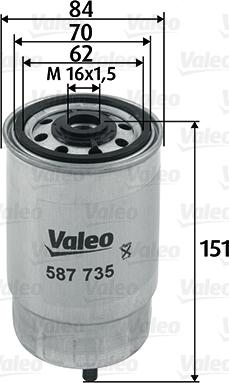 Valeo 587735 - Паливний фільтр avtolavka.club