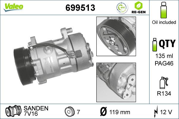 Valeo 699513 - Компресор, кондиціонер avtolavka.club