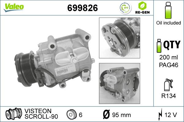 Valeo 699826 - Компресор, кондиціонер avtolavka.club