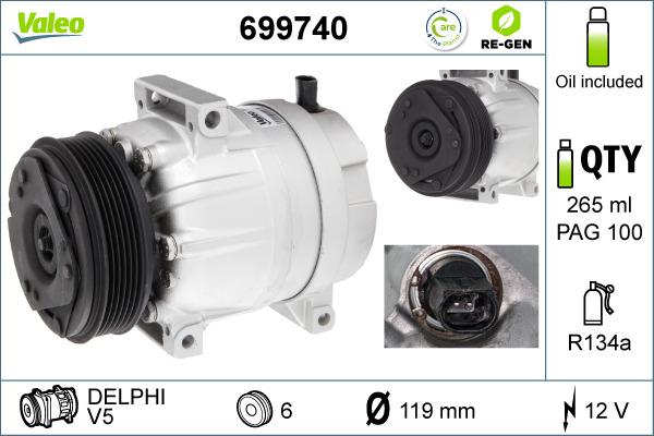 Valeo 699740 - Компресор, кондиціонер avtolavka.club