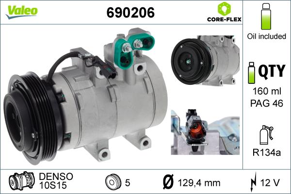 Valeo 690206 - Компресор, кондиціонер avtolavka.club