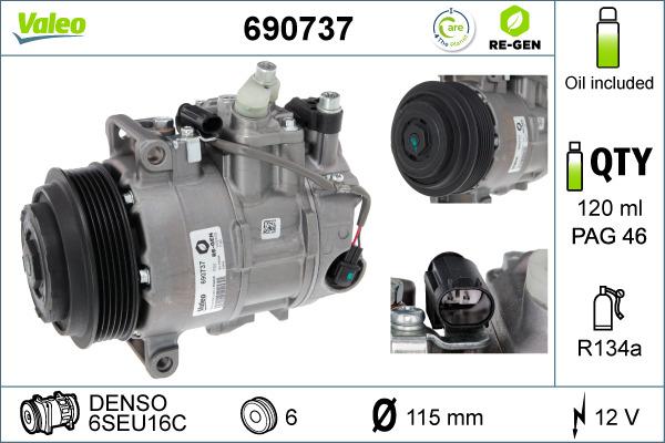 Valeo 690737 - Компресор, кондиціонер avtolavka.club