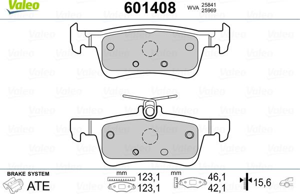 Valeo 601408 - Гальмівні колодки, дискові гальма avtolavka.club