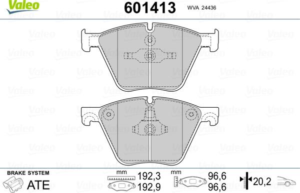 Valeo 601413 - Гальмівні колодки, дискові гальма avtolavka.club