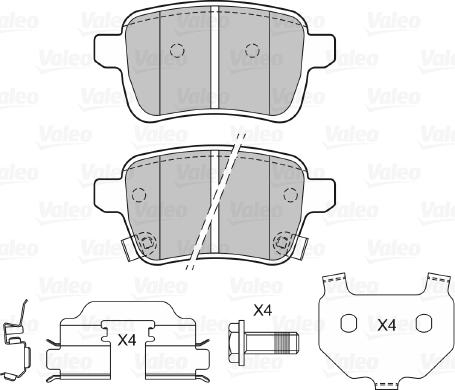 Valeo 601478 - Гальмівні колодки, дискові гальма avtolavka.club