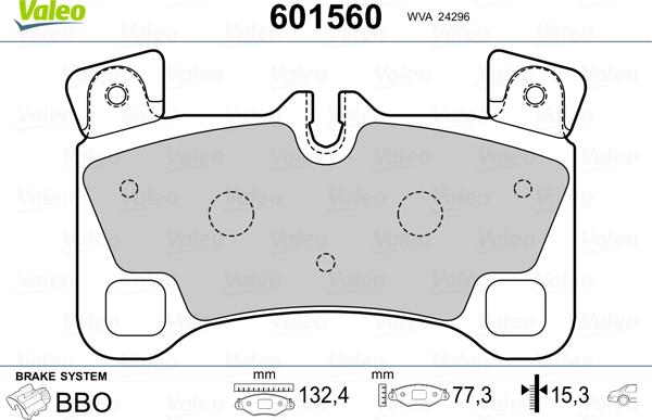 Valeo 601560 - Гальмівні колодки, дискові гальма avtolavka.club