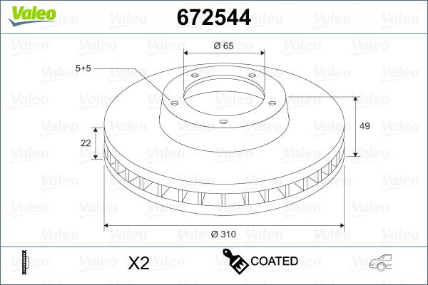 Valeo 672544 - Гальмівний диск avtolavka.club