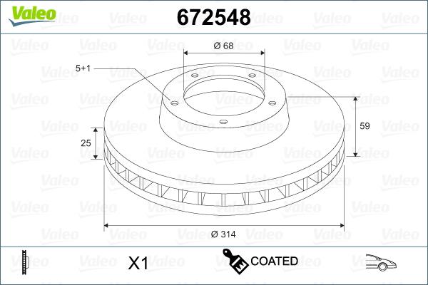 Valeo 672548 - Гальмівний диск avtolavka.club