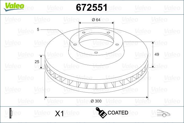 Valeo 672551 - Гальмівний диск avtolavka.club