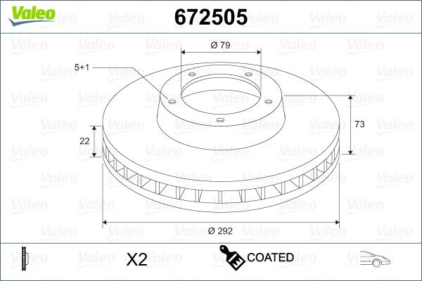 Valeo 672505 - Гальмівний диск avtolavka.club