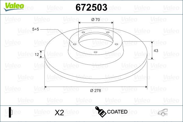 Valeo 672503 - Гальмівний диск avtolavka.club