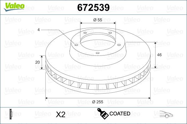 Valeo 672539 - Гальмівний диск avtolavka.club