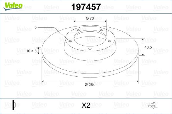 Valeo 197457 - Гальмівний диск avtolavka.club