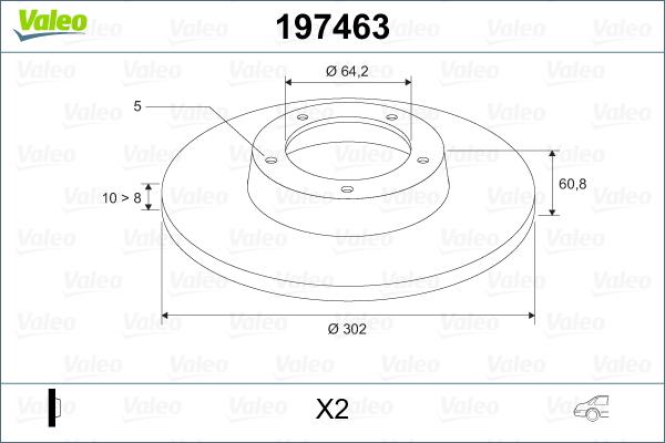 Valeo 197463 - Гальмівний диск avtolavka.club