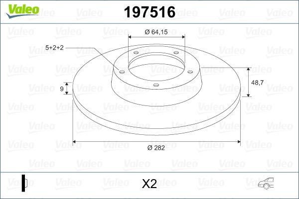 Valeo 197516 - Гальмівний диск avtolavka.club