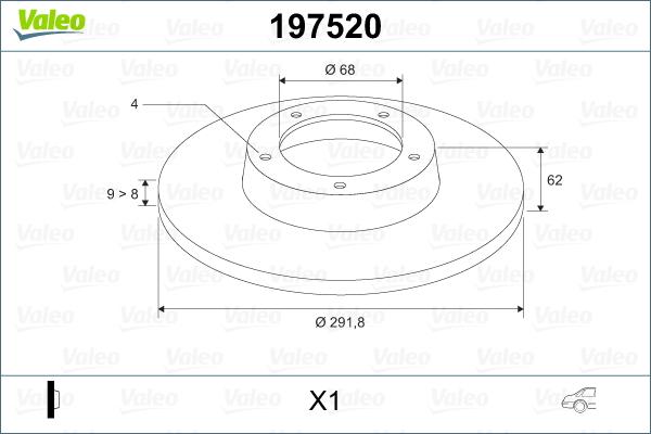 Valeo 197520 - Гальмівний диск avtolavka.club