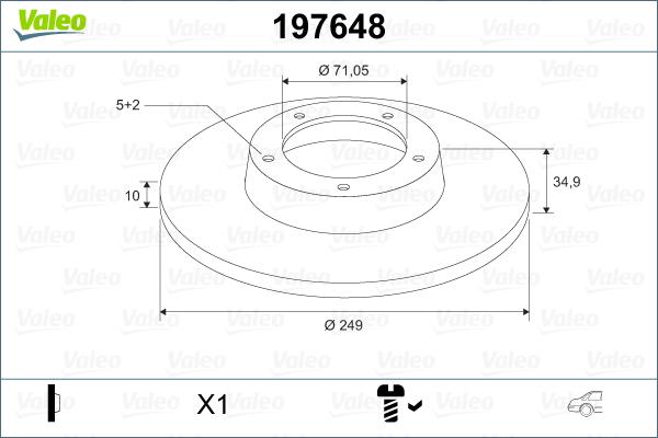 Valeo 197648 - Гальмівний диск avtolavka.club