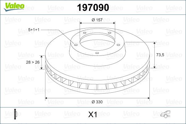 Valeo 197090 - Гальмівний диск avtolavka.club