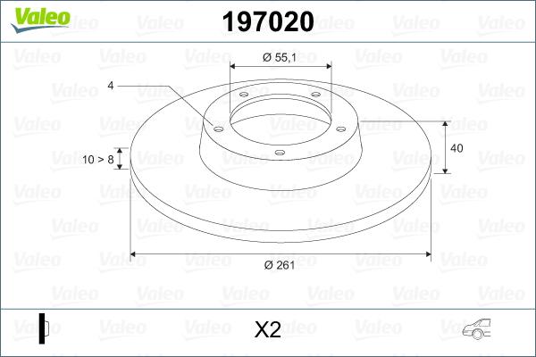 Valeo 197020 - Гальмівний диск avtolavka.club