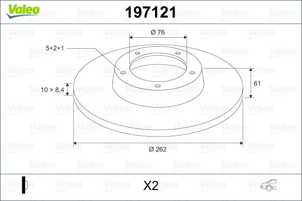 Valeo 197121 - Гальмівний диск avtolavka.club