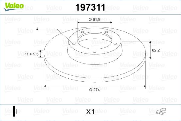 Valeo 197311 - Гальмівний диск avtolavka.club