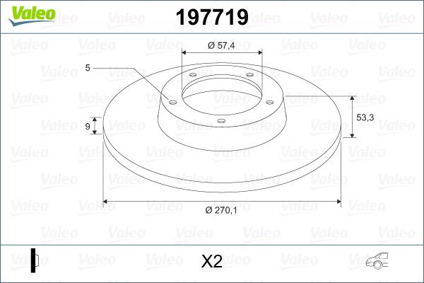 Valeo 197719 - Гальмівний диск avtolavka.club