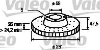 Valeo 186443 - Гальмівний диск avtolavka.club