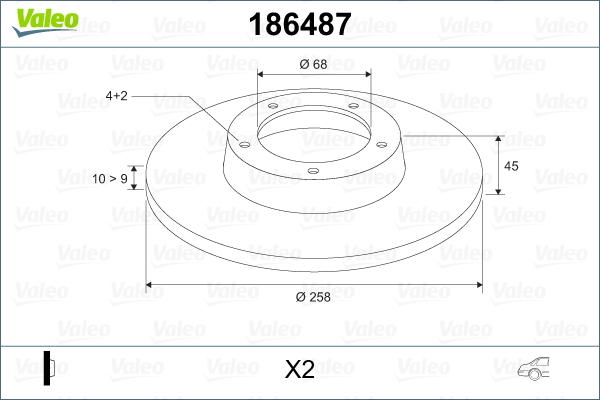 Valeo 186487 - Гальмівний диск avtolavka.club