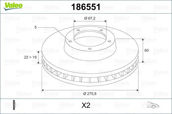 Valeo 186551 - Гальмівний диск avtolavka.club