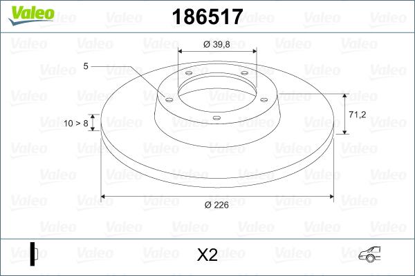 Valeo 186517 - Гальмівний диск avtolavka.club