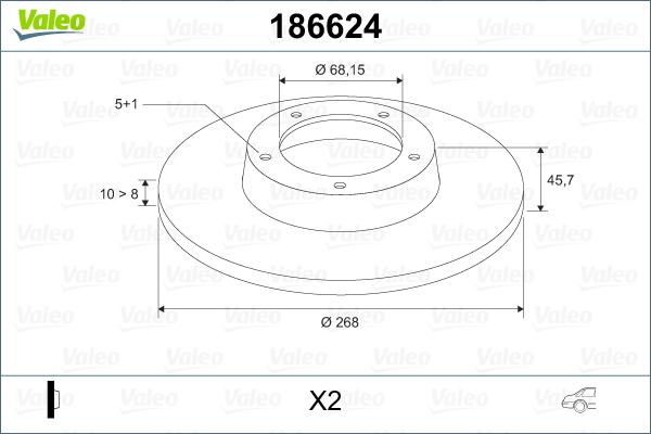 Valeo 186624 - Гальмівний диск avtolavka.club