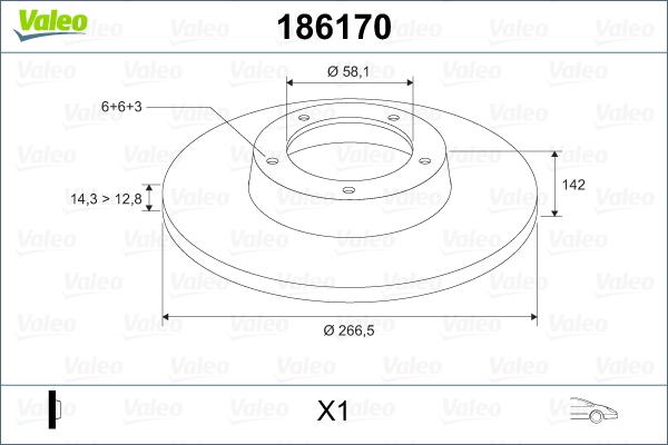 Valeo 186170 - Гальмівний диск avtolavka.club