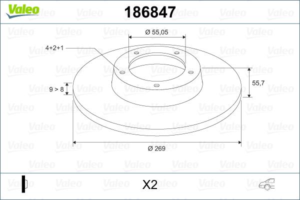 Valeo 186847 - Гальмівний диск avtolavka.club