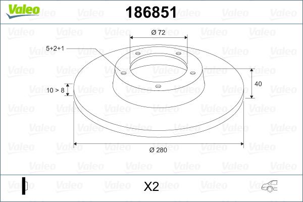 Valeo 186851 - Гальмівний диск avtolavka.club