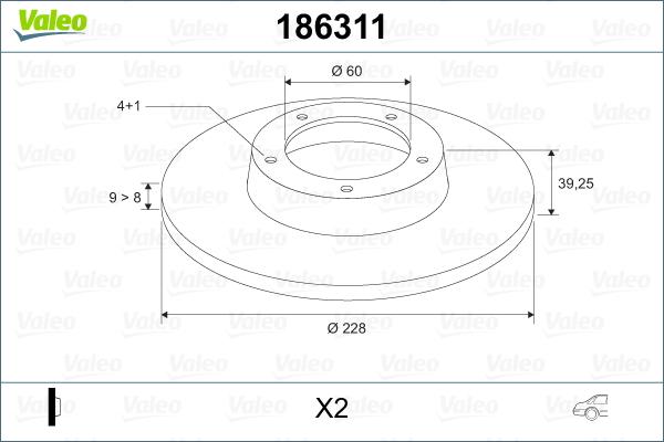 Valeo 186311 - Гальмівний диск avtolavka.club