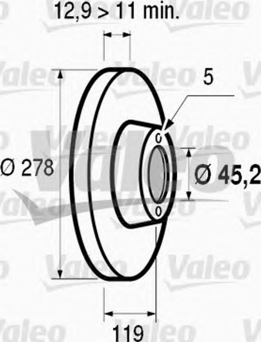 Valeo 186 253 - Гальмівний диск avtolavka.club