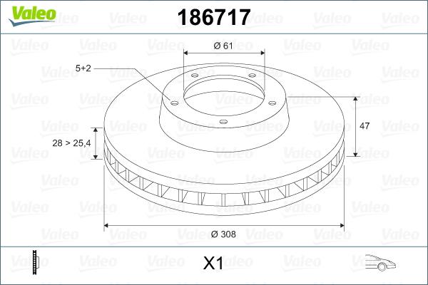 Valeo 186717 - Гальмівний диск avtolavka.club