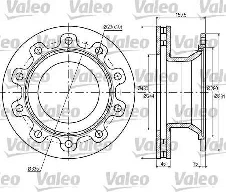 Valeo 187057 - Гальмівний диск avtolavka.club