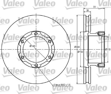 Valeo 187016 - Гальмівний диск avtolavka.club