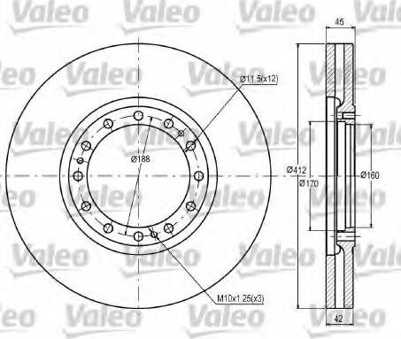 Valeo 187031 - Гальмівний диск avtolavka.club