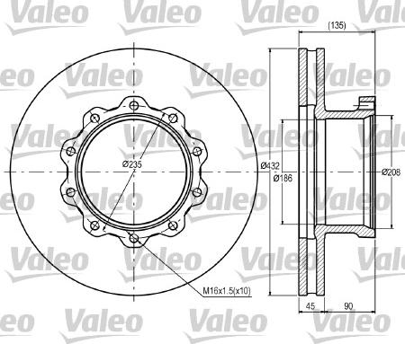 Valeo 187076 - Гальмівний диск avtolavka.club