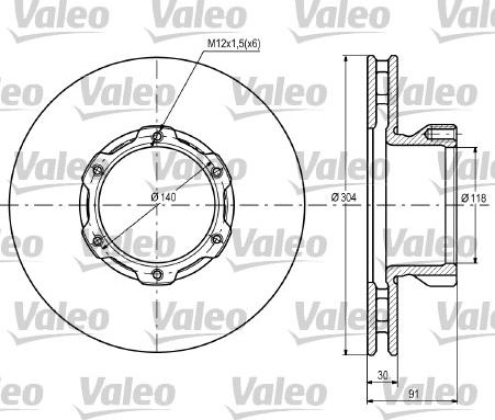 Valeo 187105 - Гальмівний диск avtolavka.club