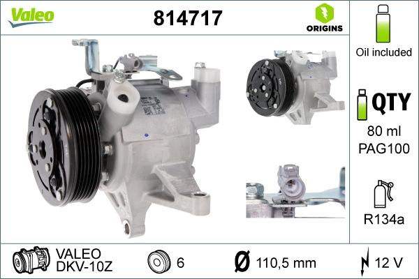 Valeo 814717 - Компресор, кондиціонер avtolavka.club