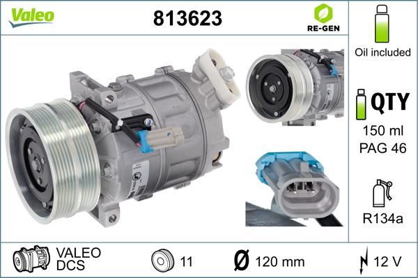 Valeo 813623 - Компресор, кондиціонер avtolavka.club